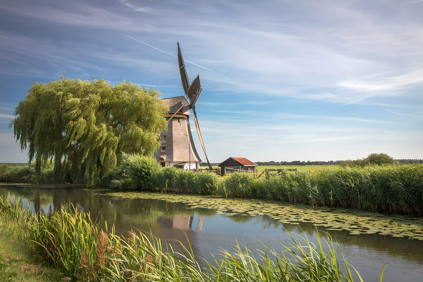TPDE18104: Windmühle im idyllischen Landschaft