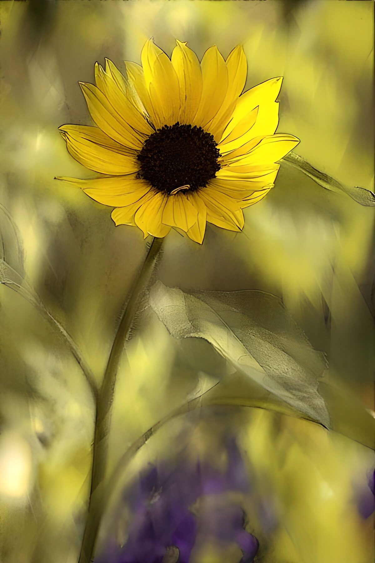 TPDE73608: Sonnenblume auf Leinwand