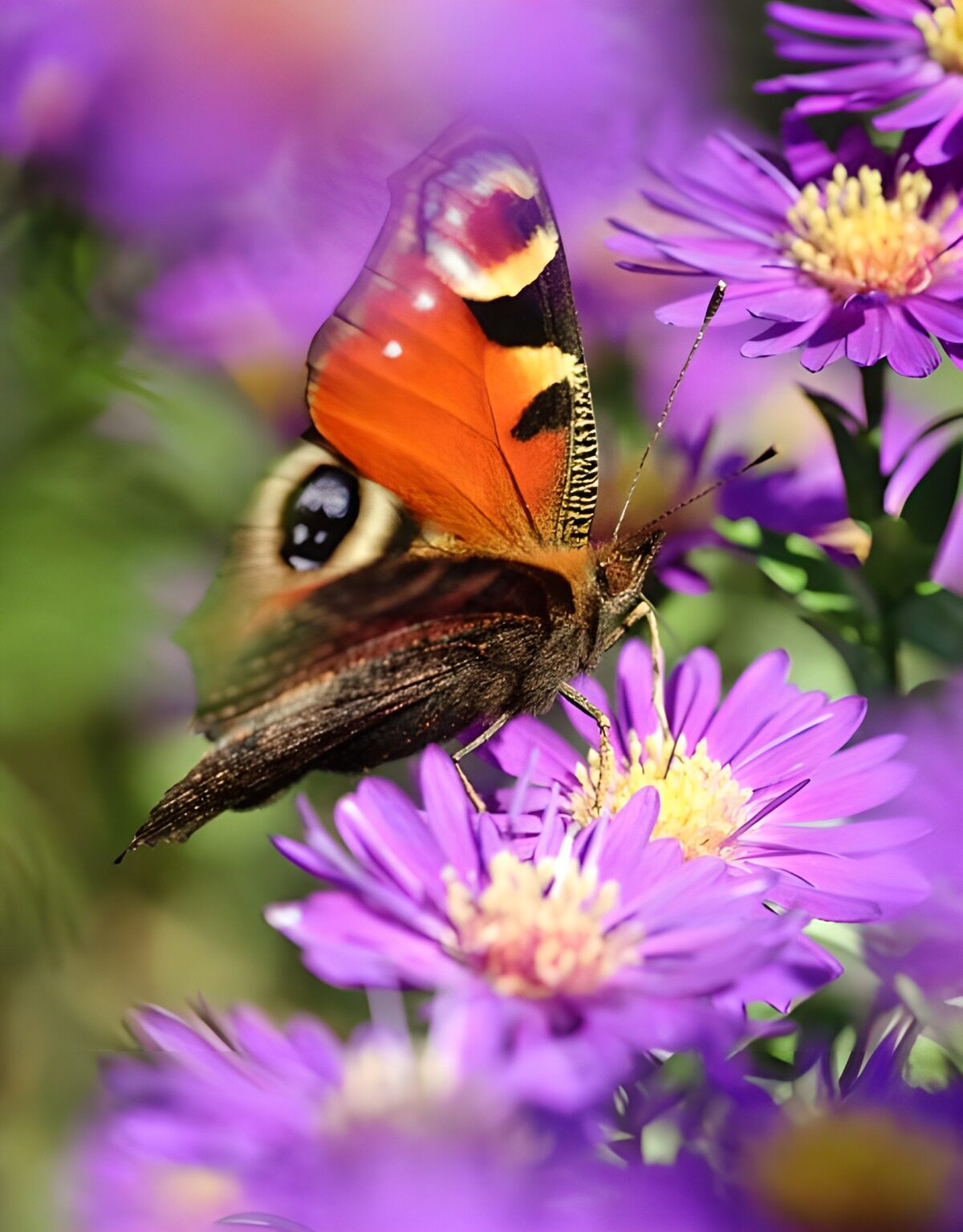 TPDE93395: Tagpfauenauge auf lilafarbenen Blüten