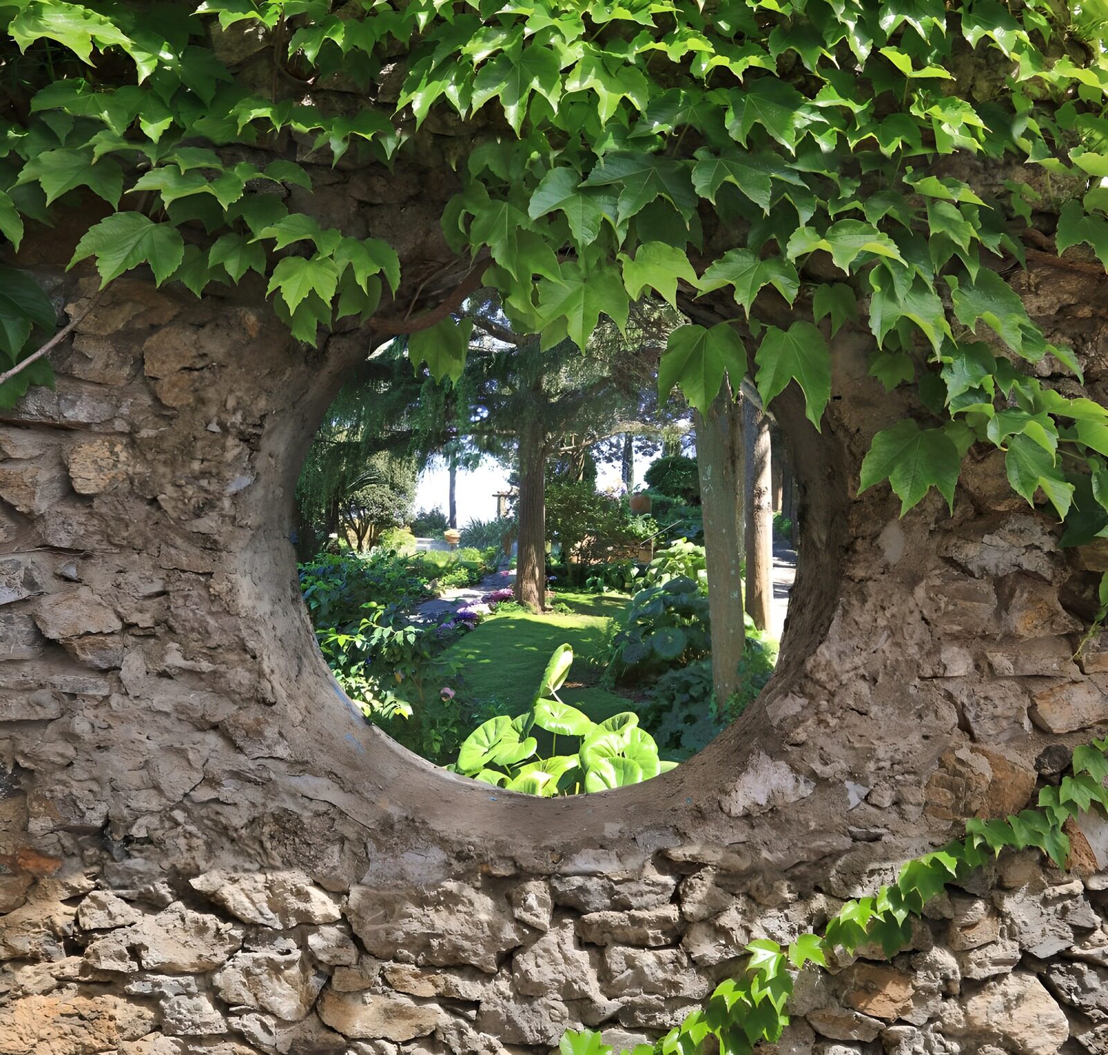 TPDE53587: Blick durch einen runden Wanderweg