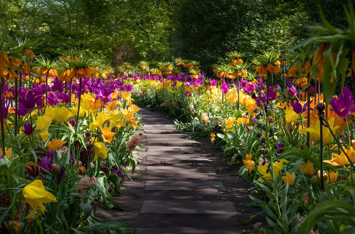 Bunte Blumenpracht im Sonnenlicht