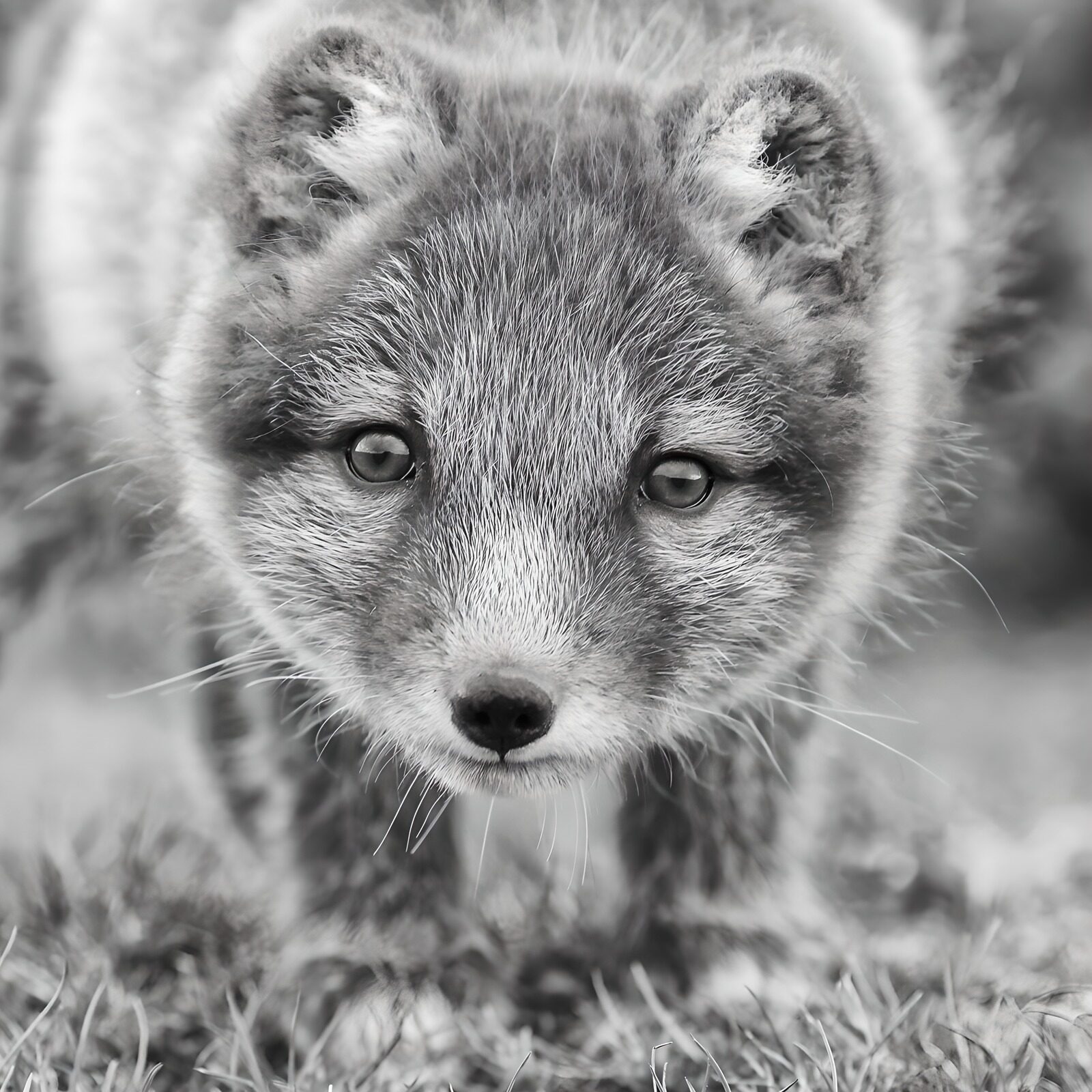 TPDE60182: Fuchs in Schwarz-Weiß