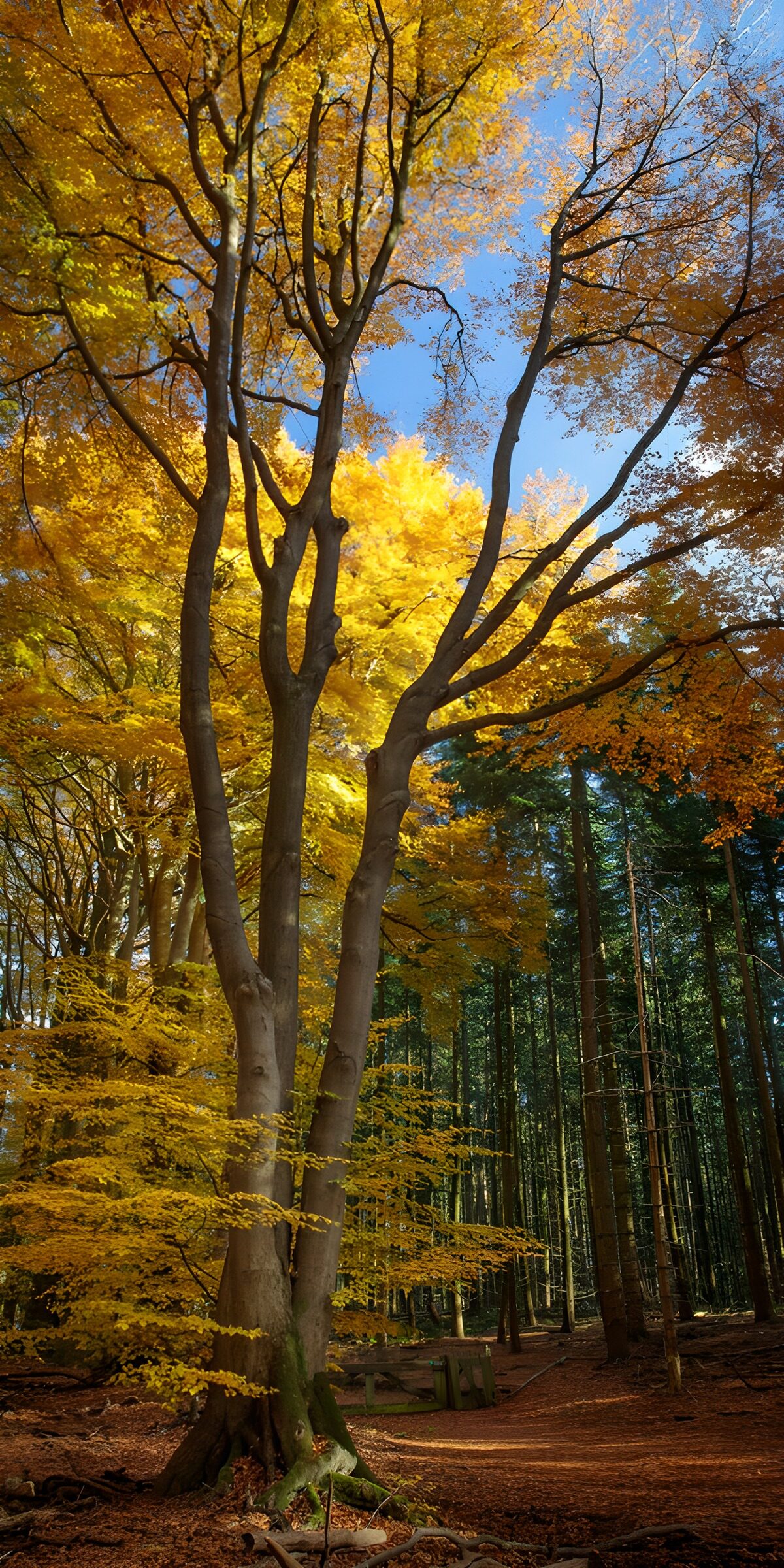 TPDE30991: Bäume im goldenen Herbstlicht
