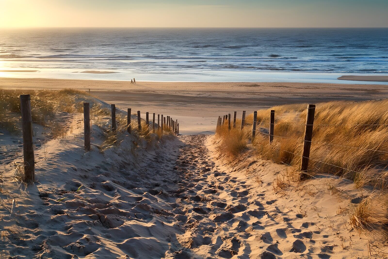 TPDE39265: Strandweg bei Sonnenuntergang