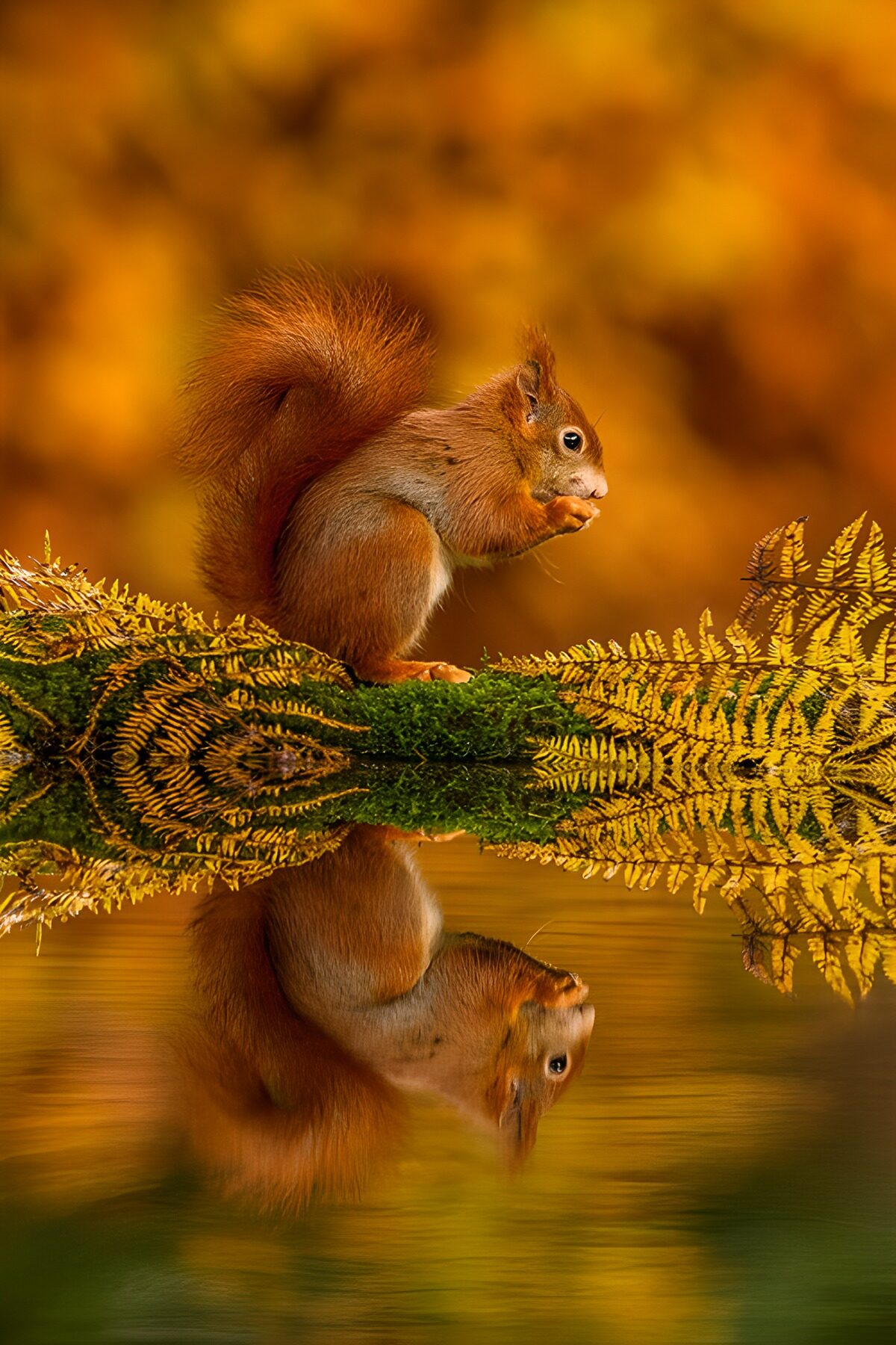 TPDE91744: Eichhörnchen im goldenen Herbst