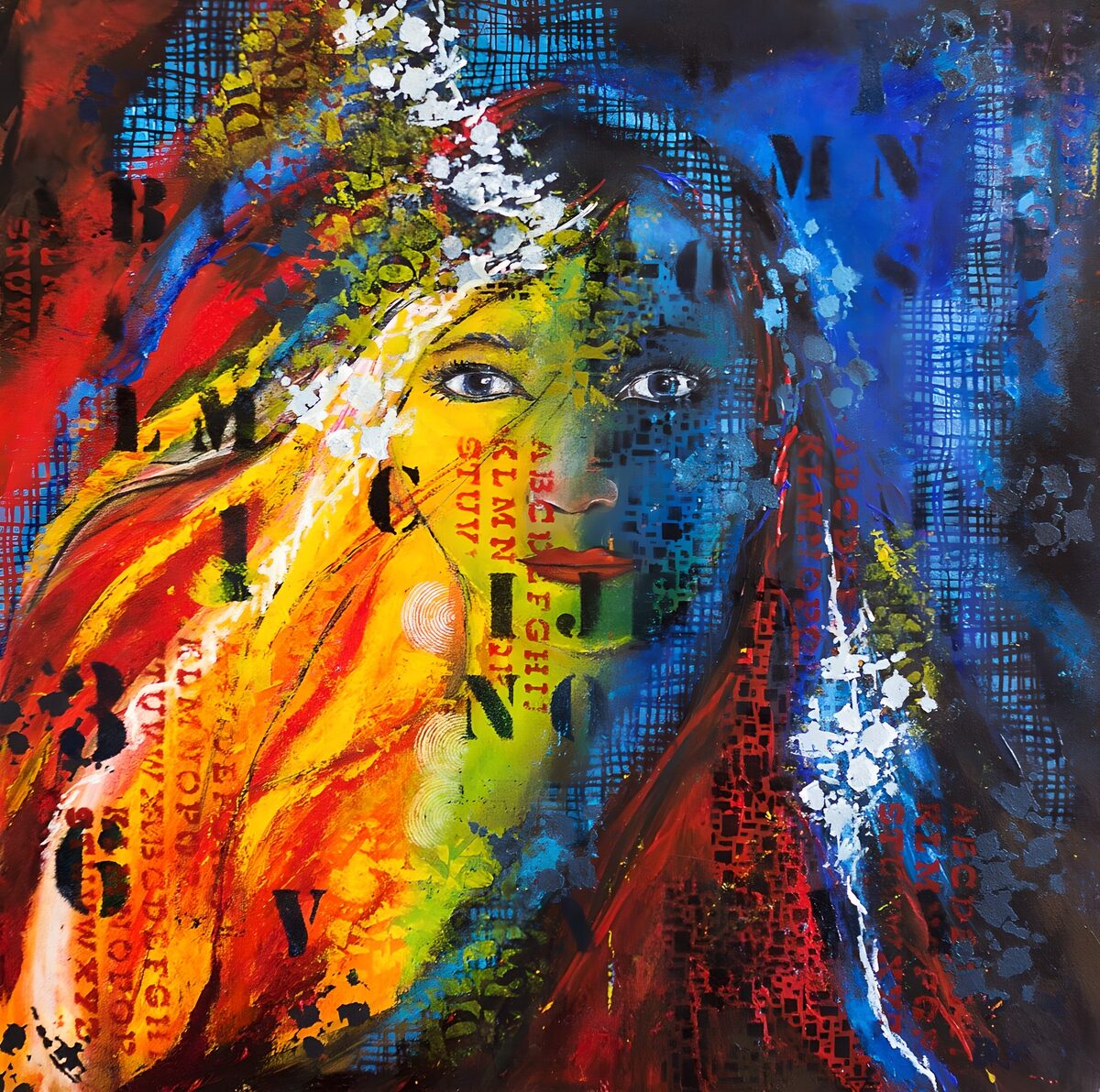 Bunte Gesichter und Worte