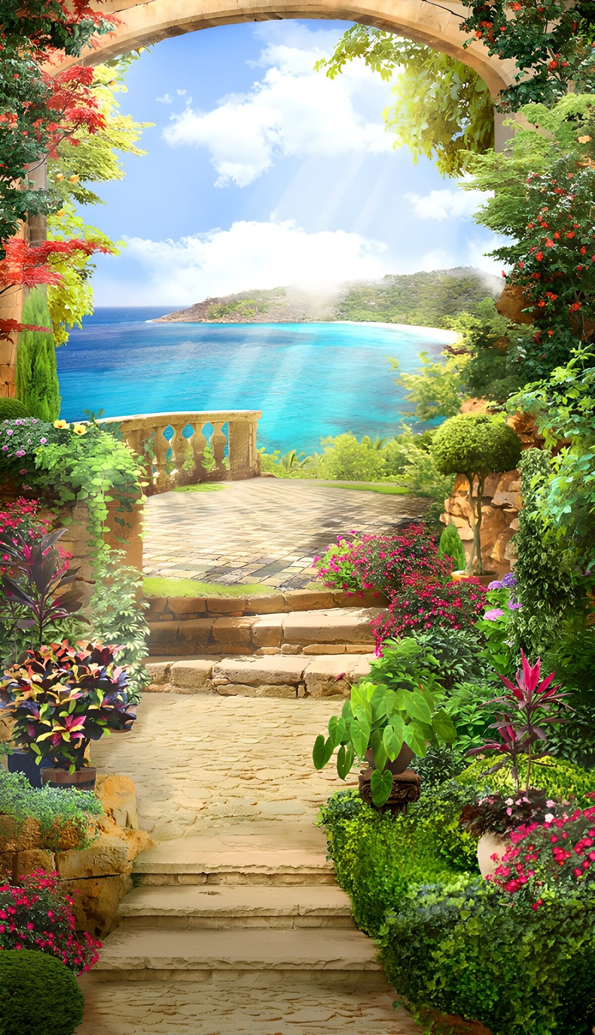 TPDE99776: Wunderschöner Gartenblick aufs Meer