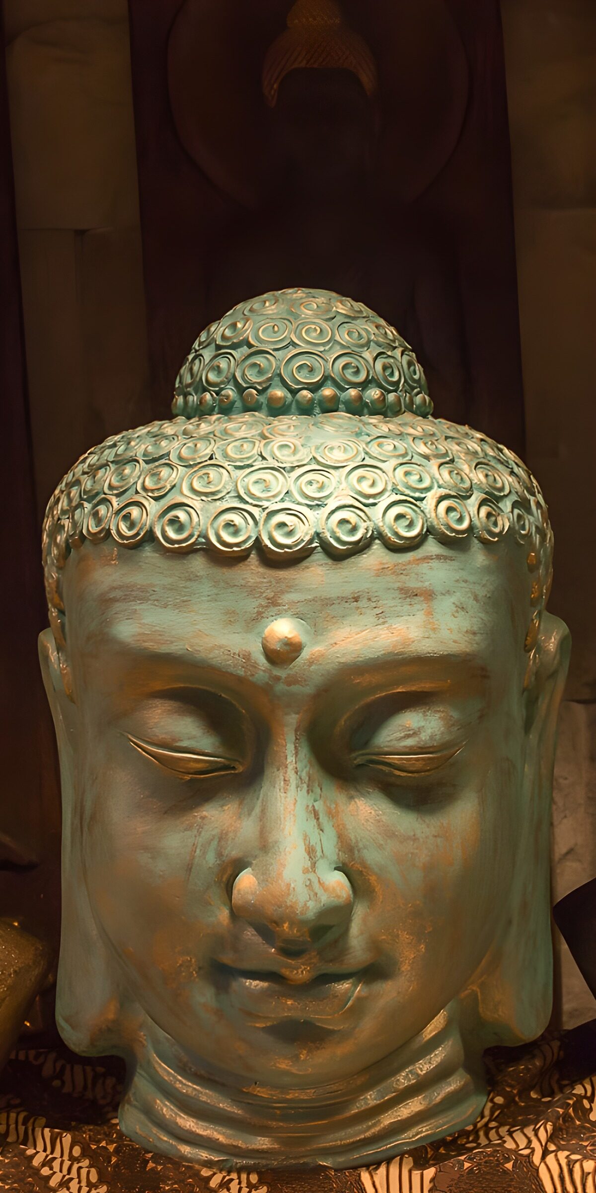 TPDE61863: Buddha-Kopf in aquamarinblau