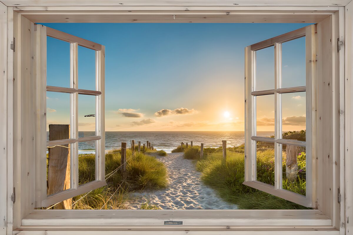 TPDE28435: Blick auf den Sonnenuntergang am Strand