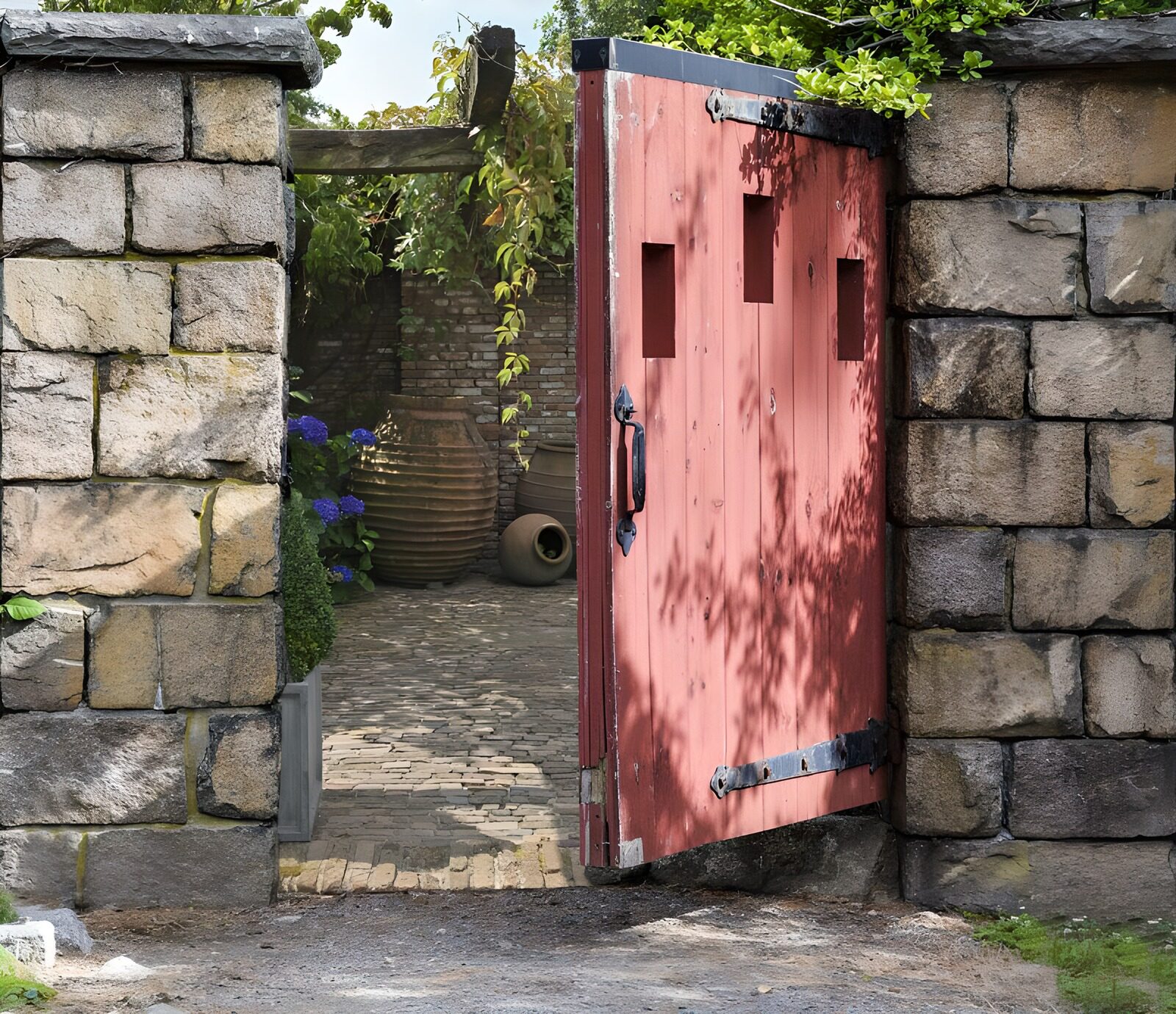 TPDE49527: massives Tor zu einem Garten