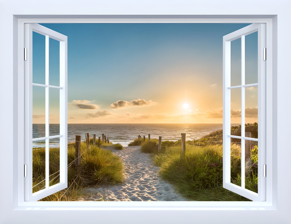 TPDE14972: Blick auf den Sonnenuntergang am Meer