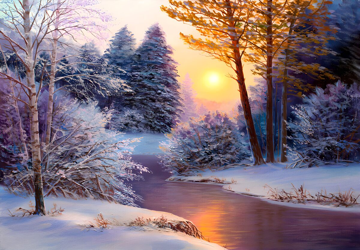 TPDE59469: Winterlandschaft bei Sonnenaufgang