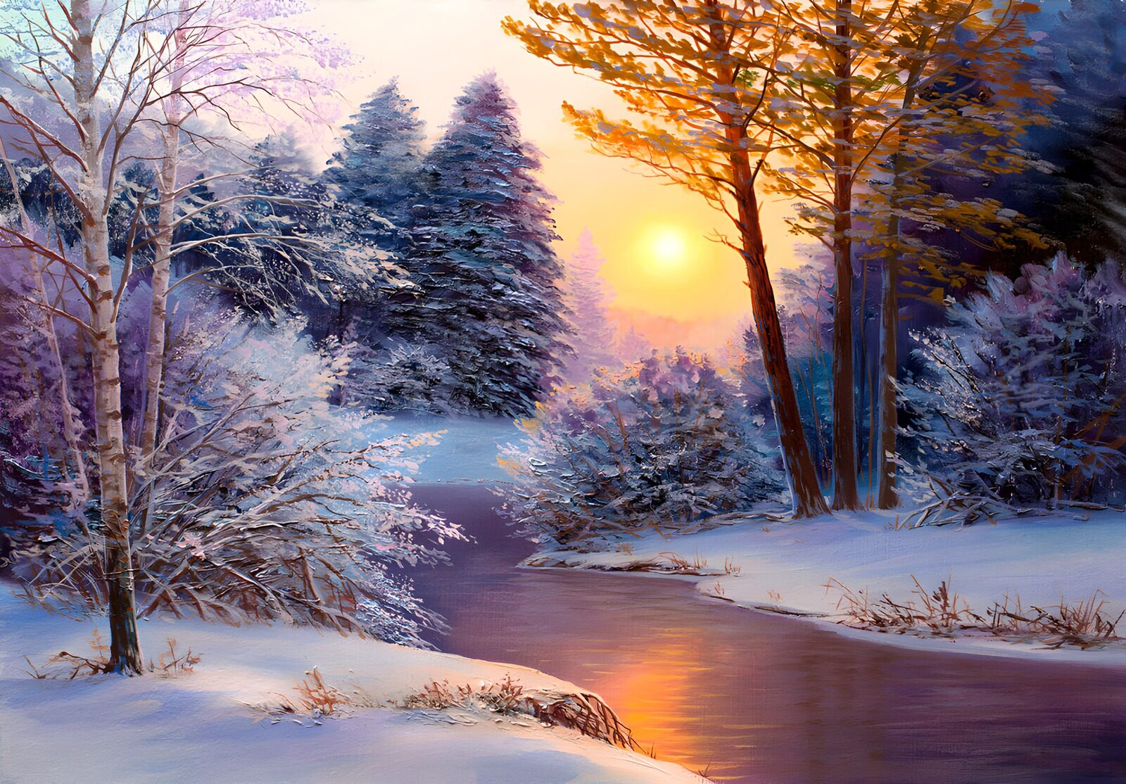 TPDE59469: Winterlandschaft bei Sonnenaufgang