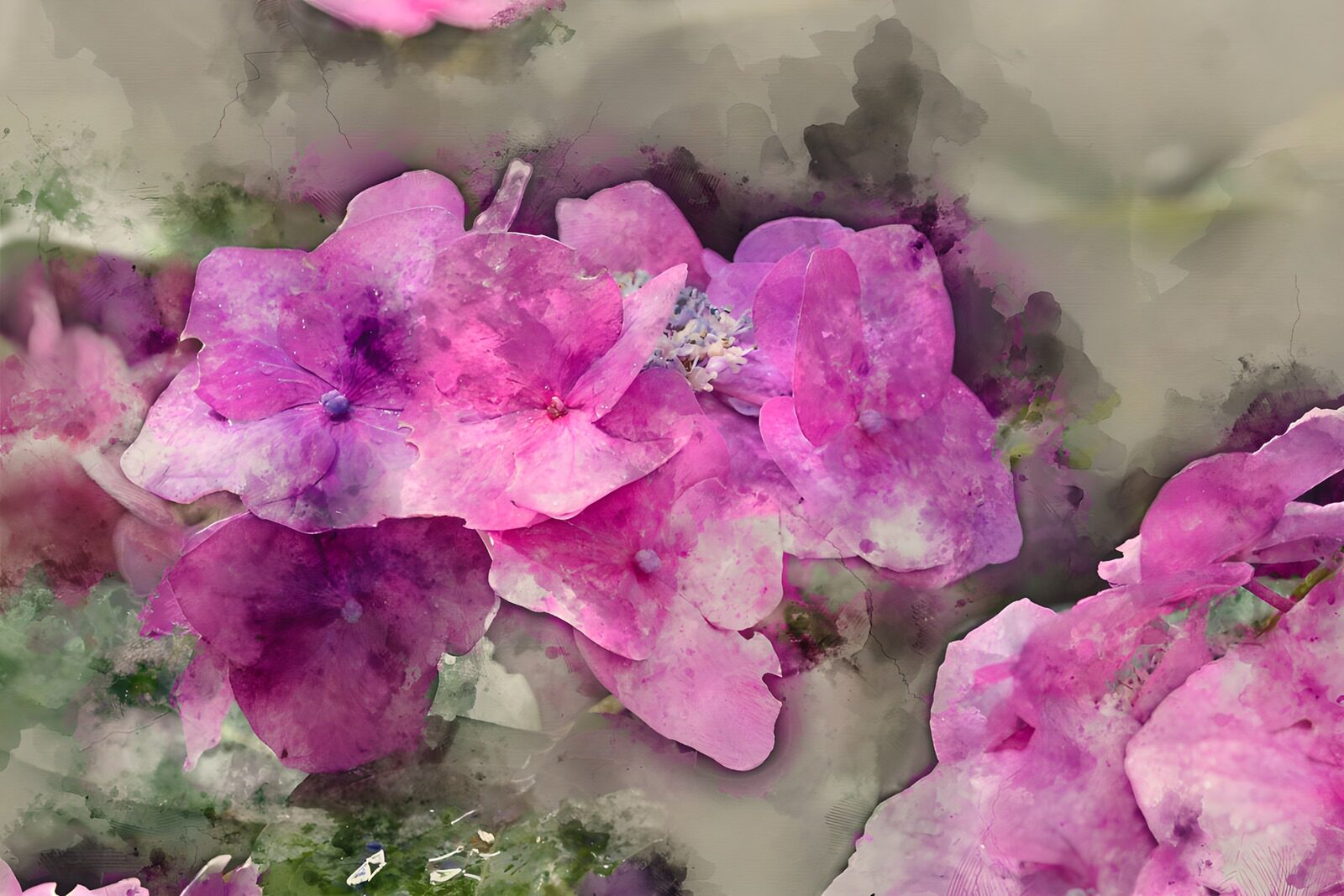 TPDE14338: Zarte pinke Blüten in Aquarellstil