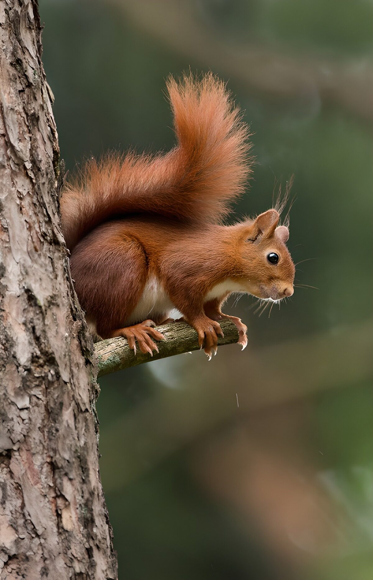TPDE80449: Eichhörnchen auf einem Baumast
