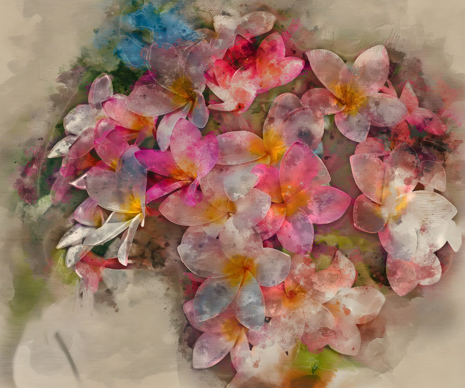 TPDE38914: Bunte Blumenpracht in sanften Farben