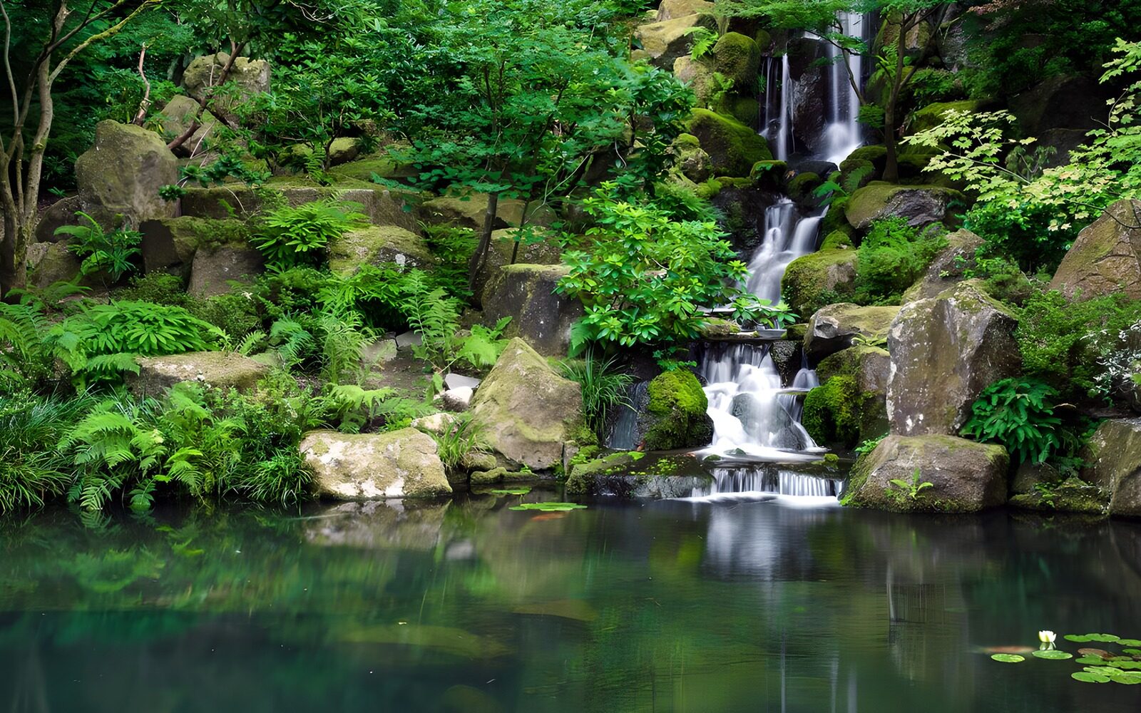 TPDE13948: Malerischer Wasserfall im Grünen