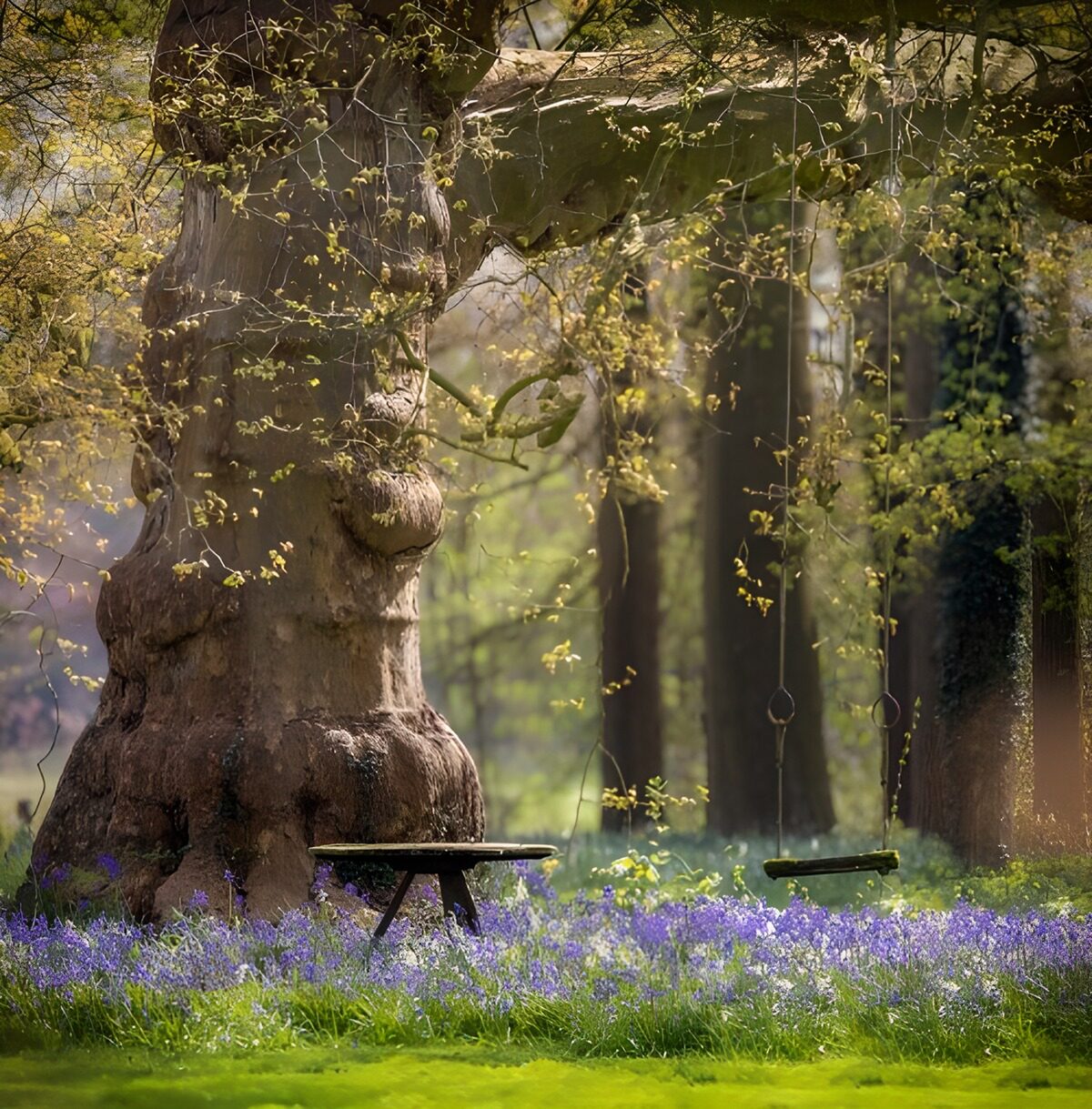 TPDE51518: Schaukeln unter dem alten Baum