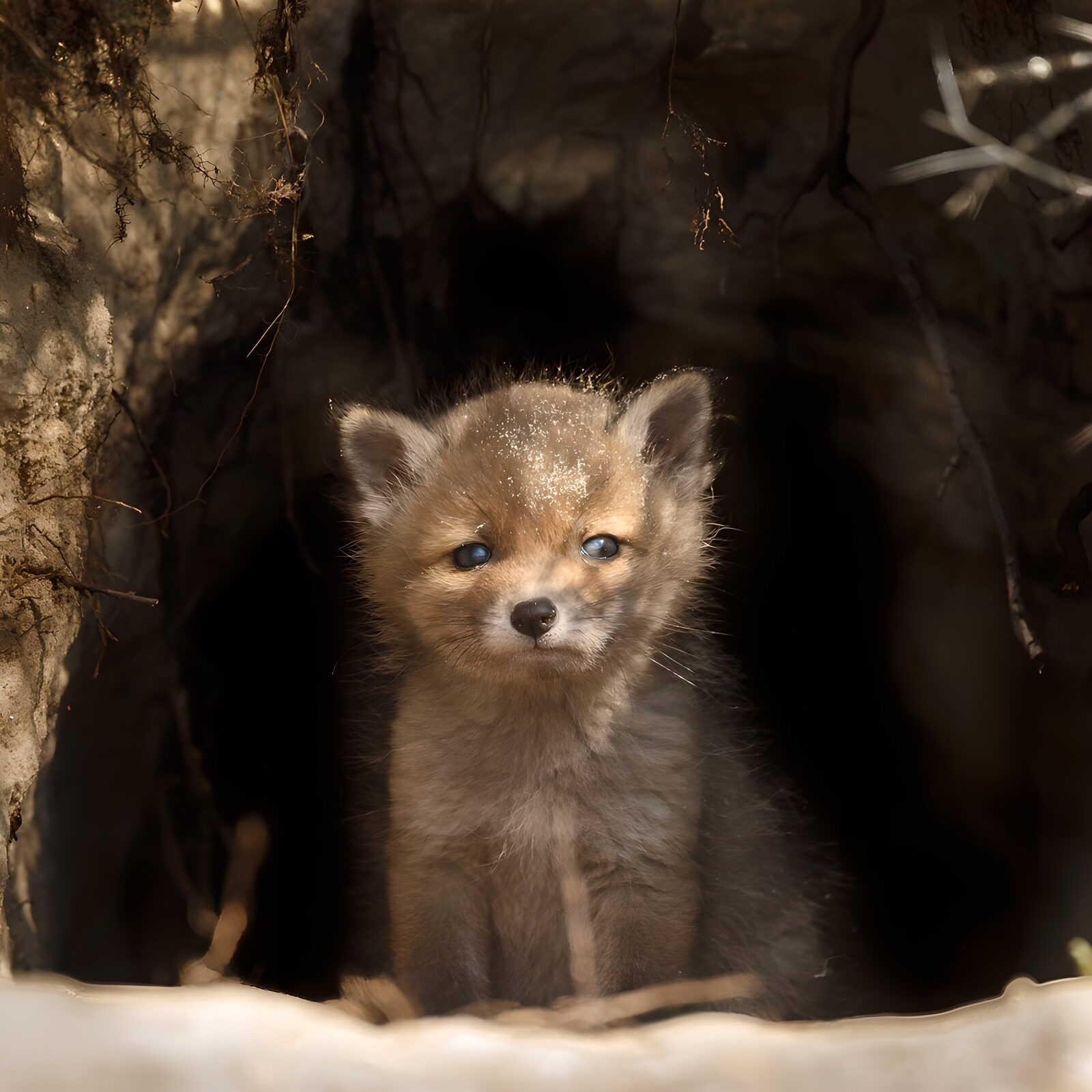TPDE46186: Verspäteter Fuchs aus der Höhle