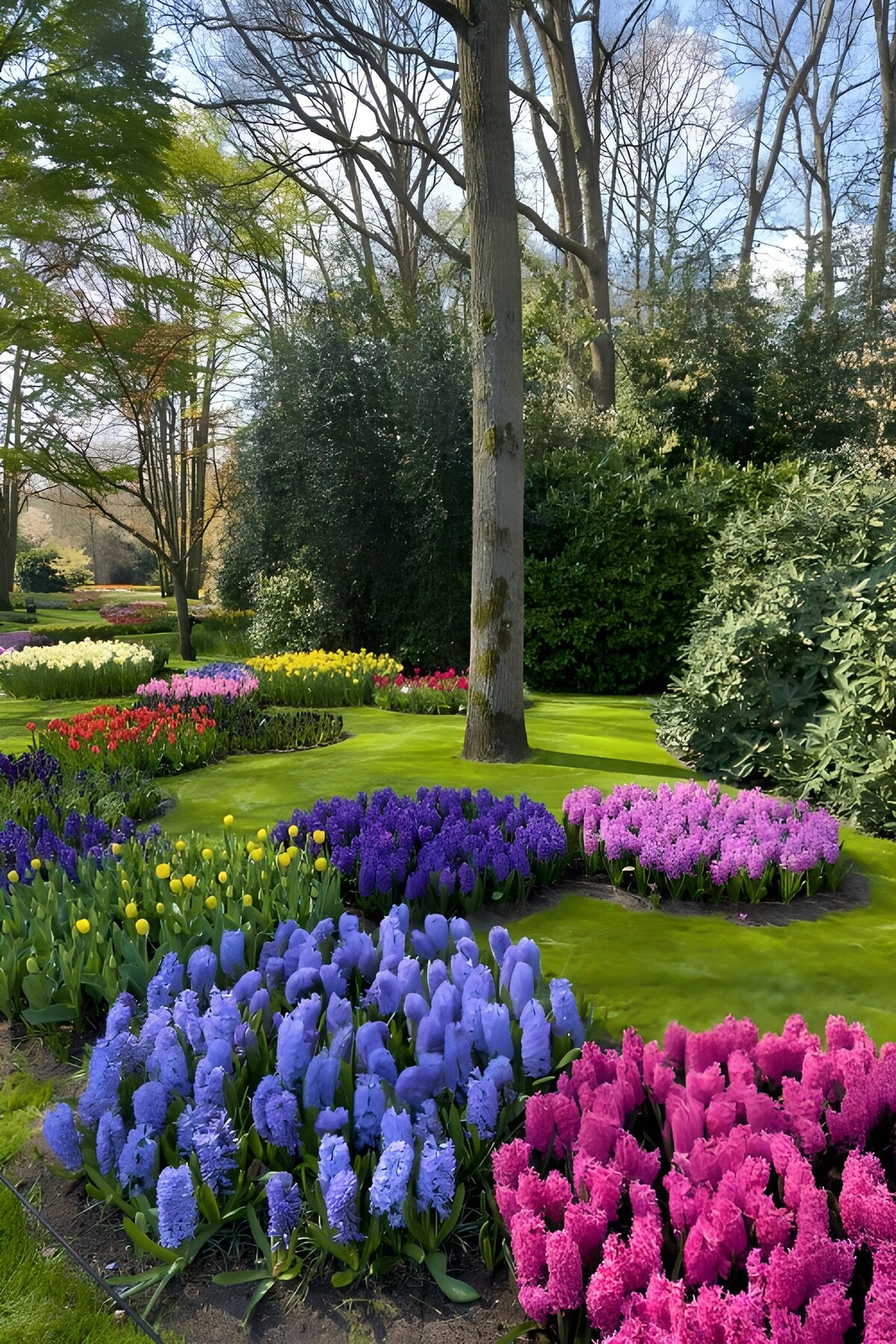 Farbenfroher Frühlingsgarten