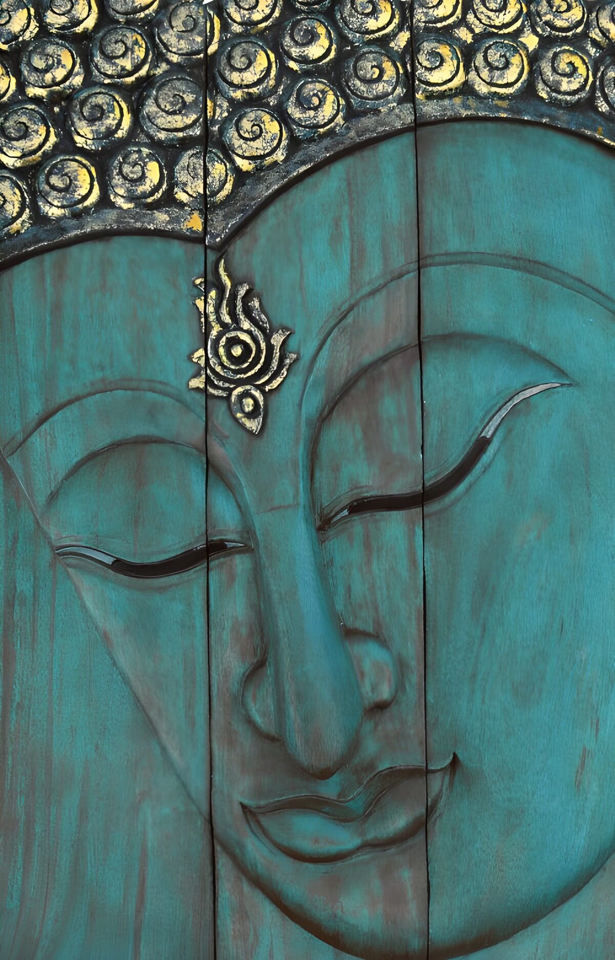 TPDE69614: eine Buddha auf einer blauen Tür