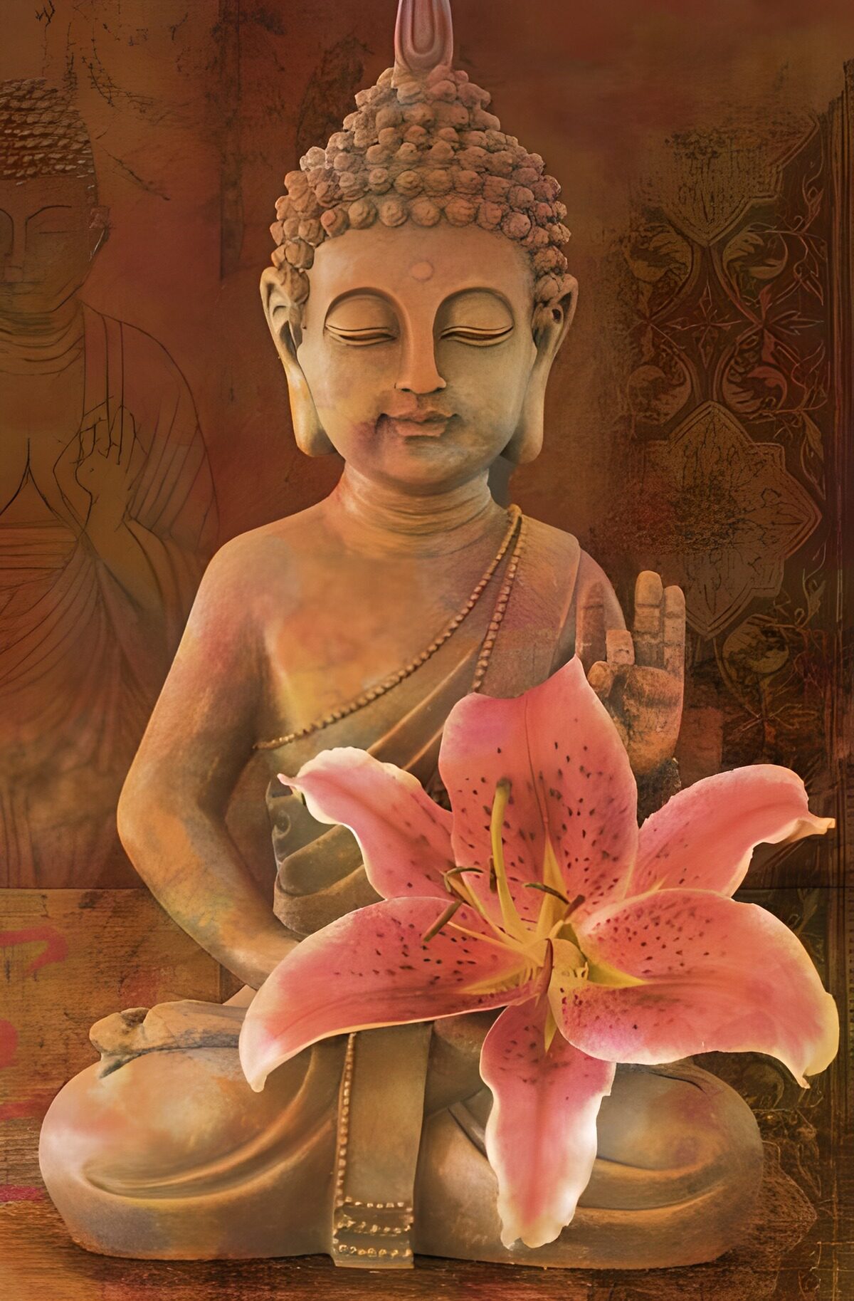 TPDE75414: Buddha mit einer Blüte