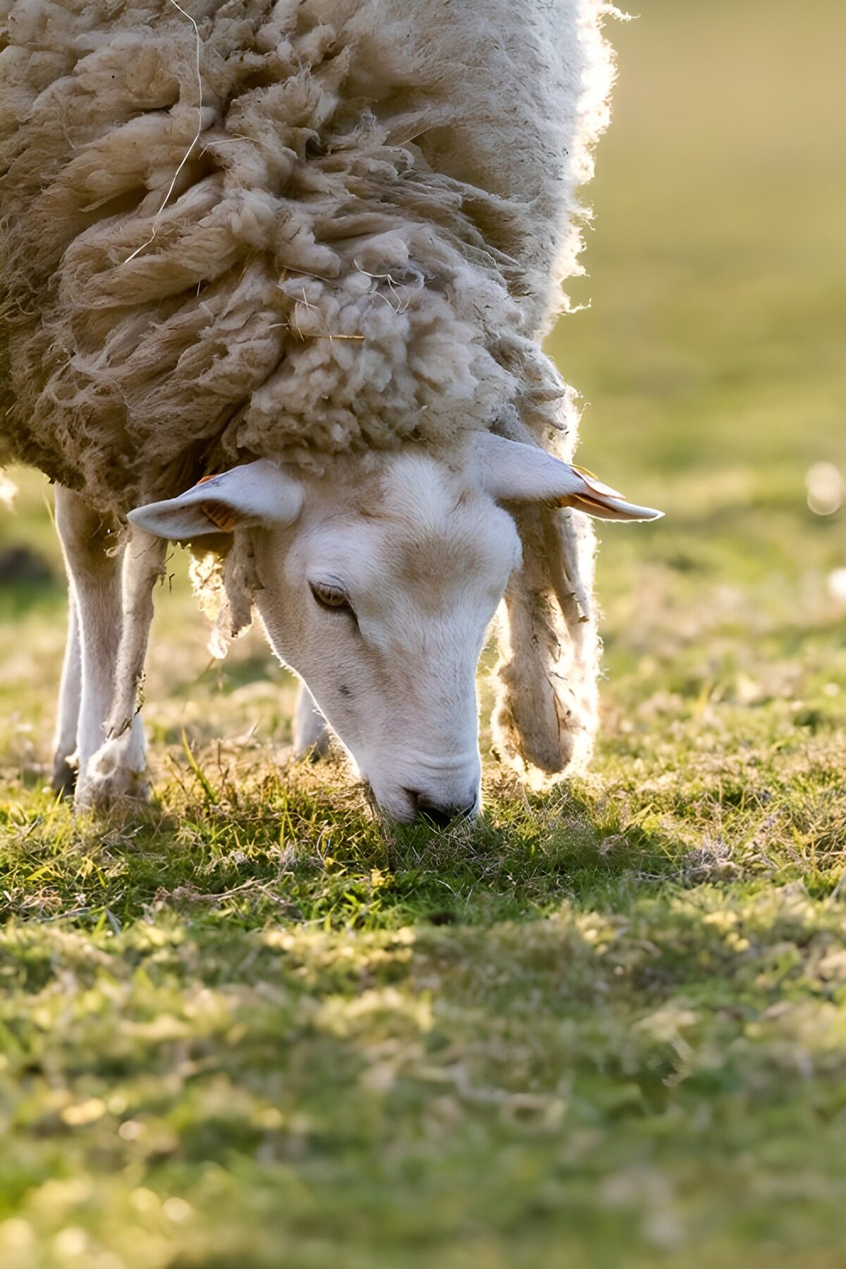ein Schaf frißt Gras