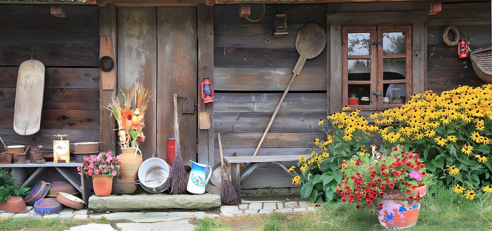 TPDE62922: alte Berghütte mit allerhand Utensilien