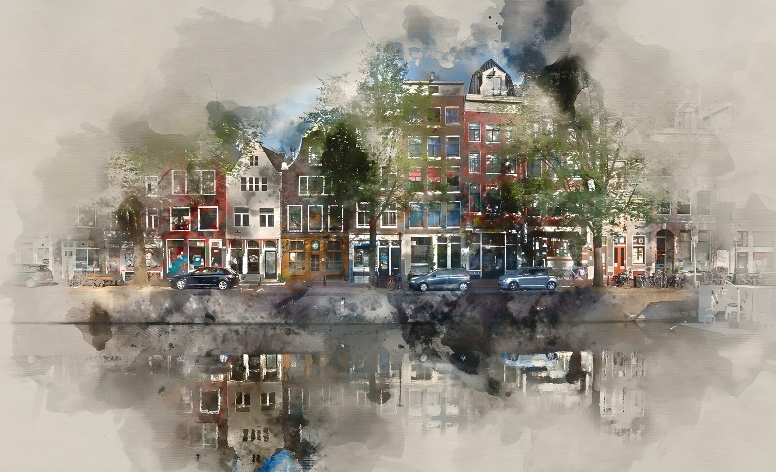TPDE11988: Bunte Grachtenhäuser in Amsterdam