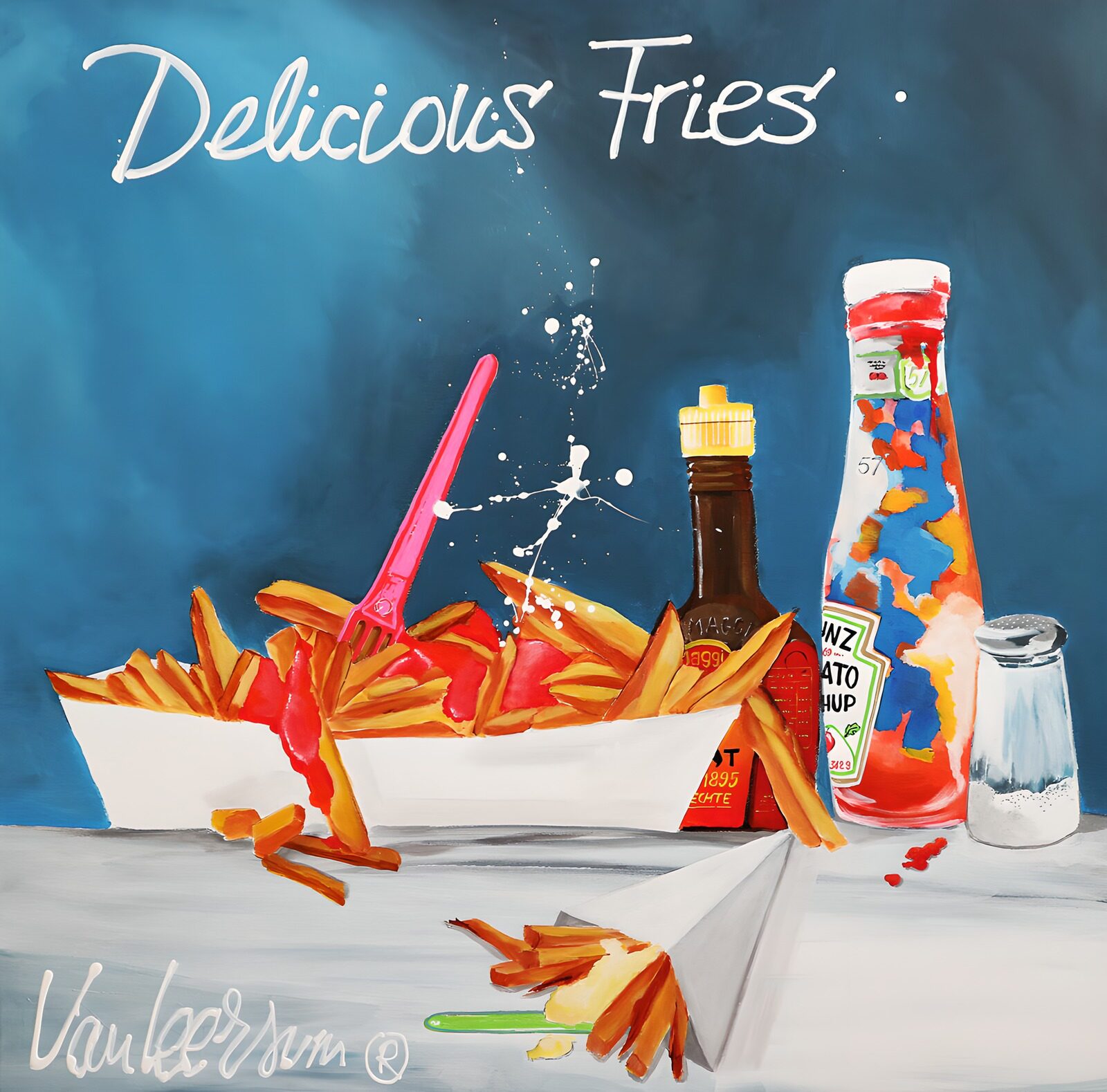 TPDE66231: Köstliche Pommes frites und Saucen