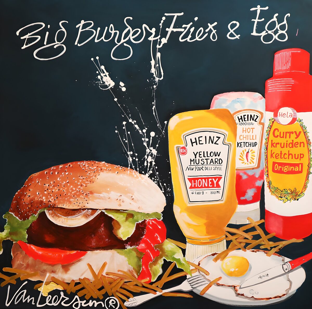 TPDE30185: Köstlicher Burger mit Pommes und Ei