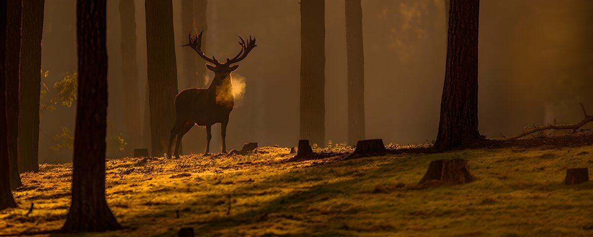 TPDE72149: Majestätischer Hirsch im Morgennebel