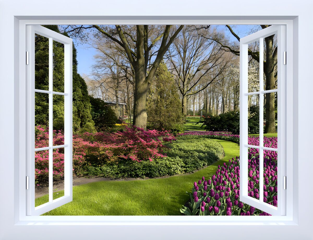 TPDE76242: Blick in den blühenden Garten