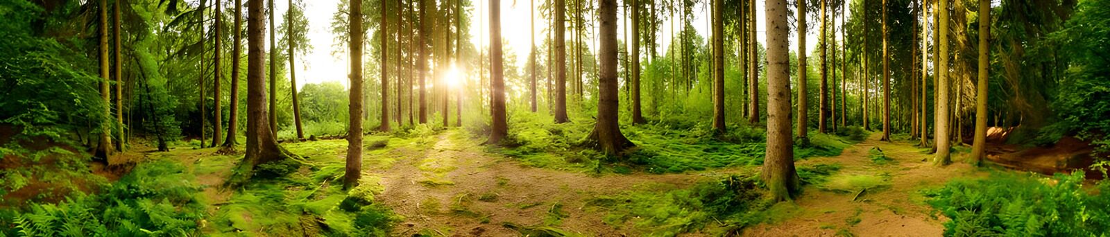 TPDE98518: Sonnenaufgang im grünen Wald