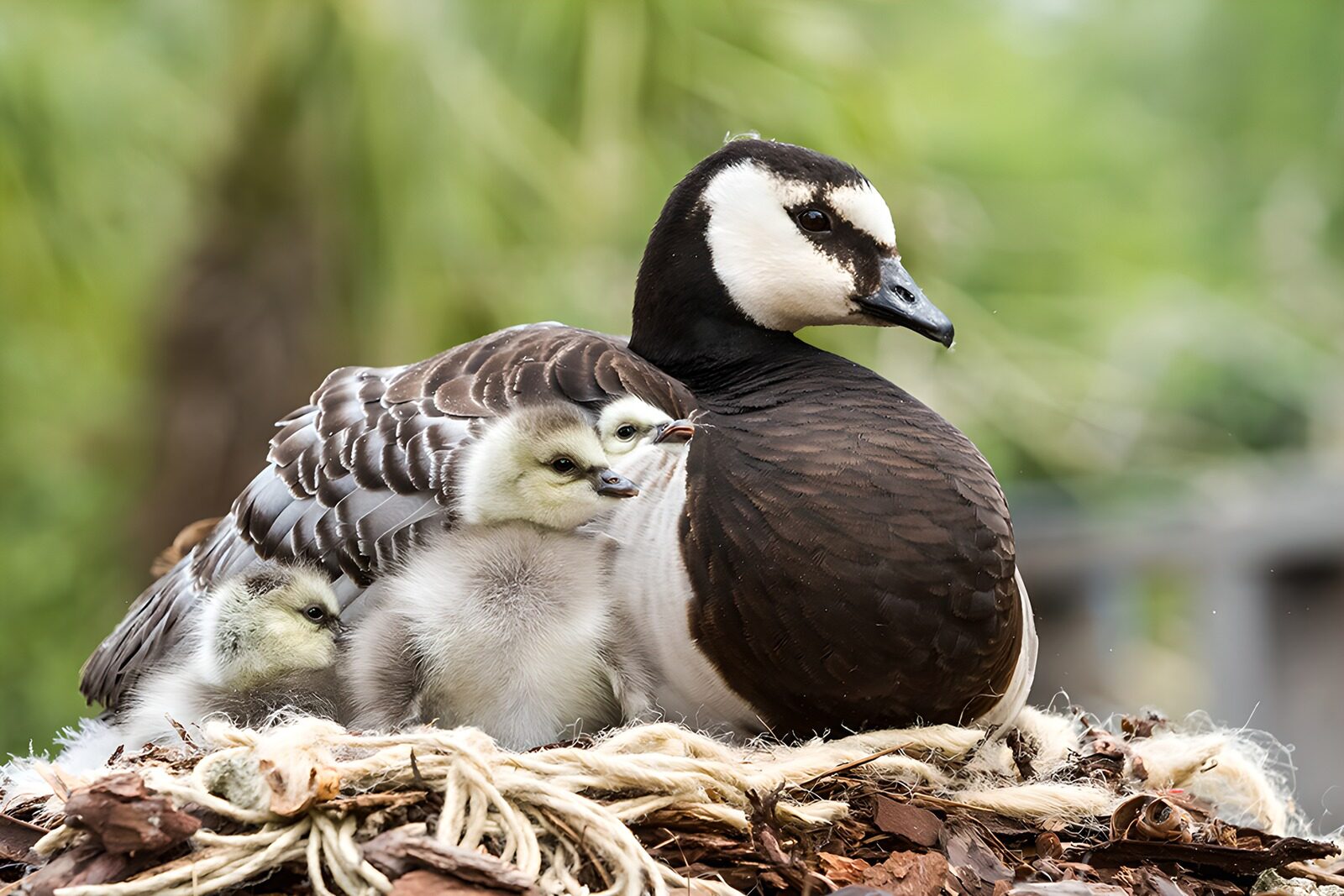 TPDE96606: Entenfamilie inmitten der Natur