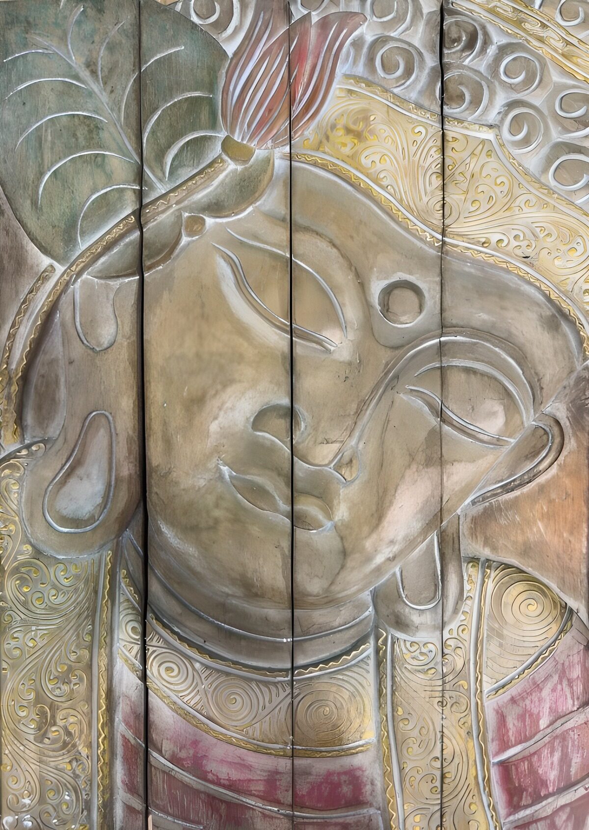Buddha-Kunst auf Holzplatte