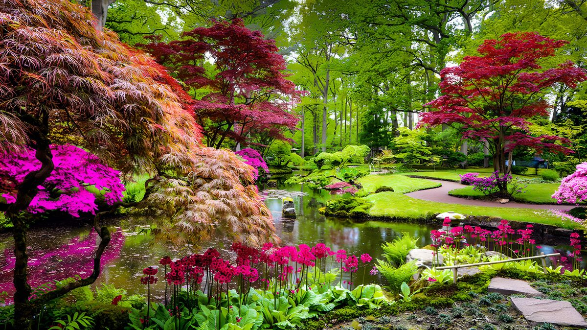 TPDE65879: Bunter Garten im Frühling