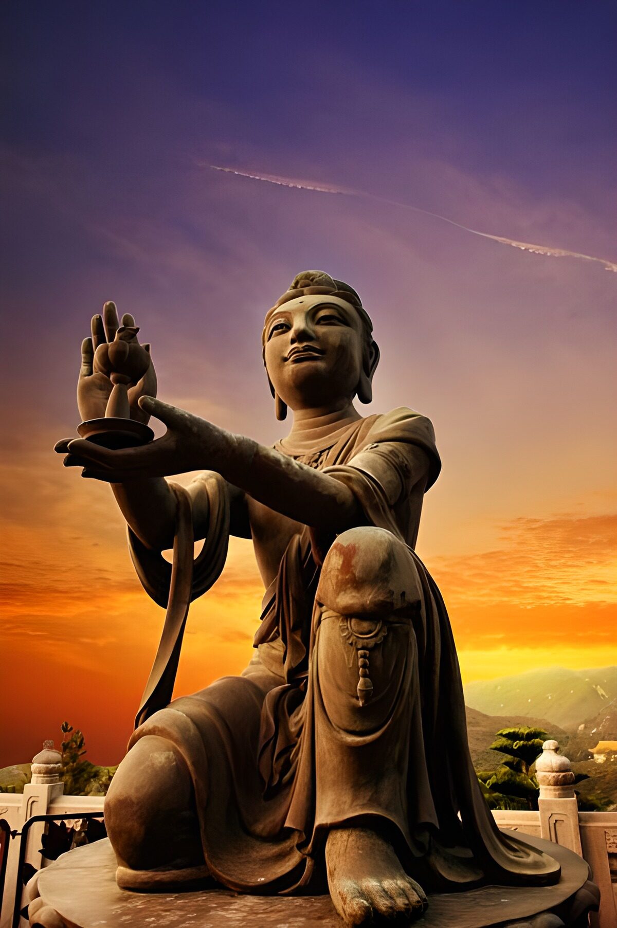 TPDE47726: Buddha-Statue, die uns etwas zeigt