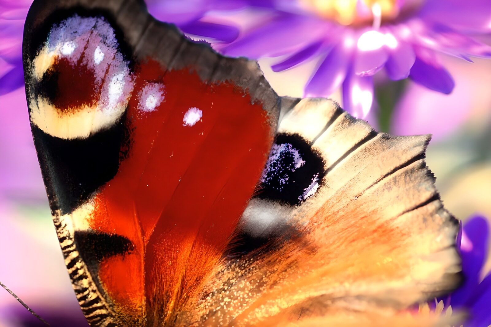 TPDE97082: Tagpfauenauge, das von Blume zu Blume flattert