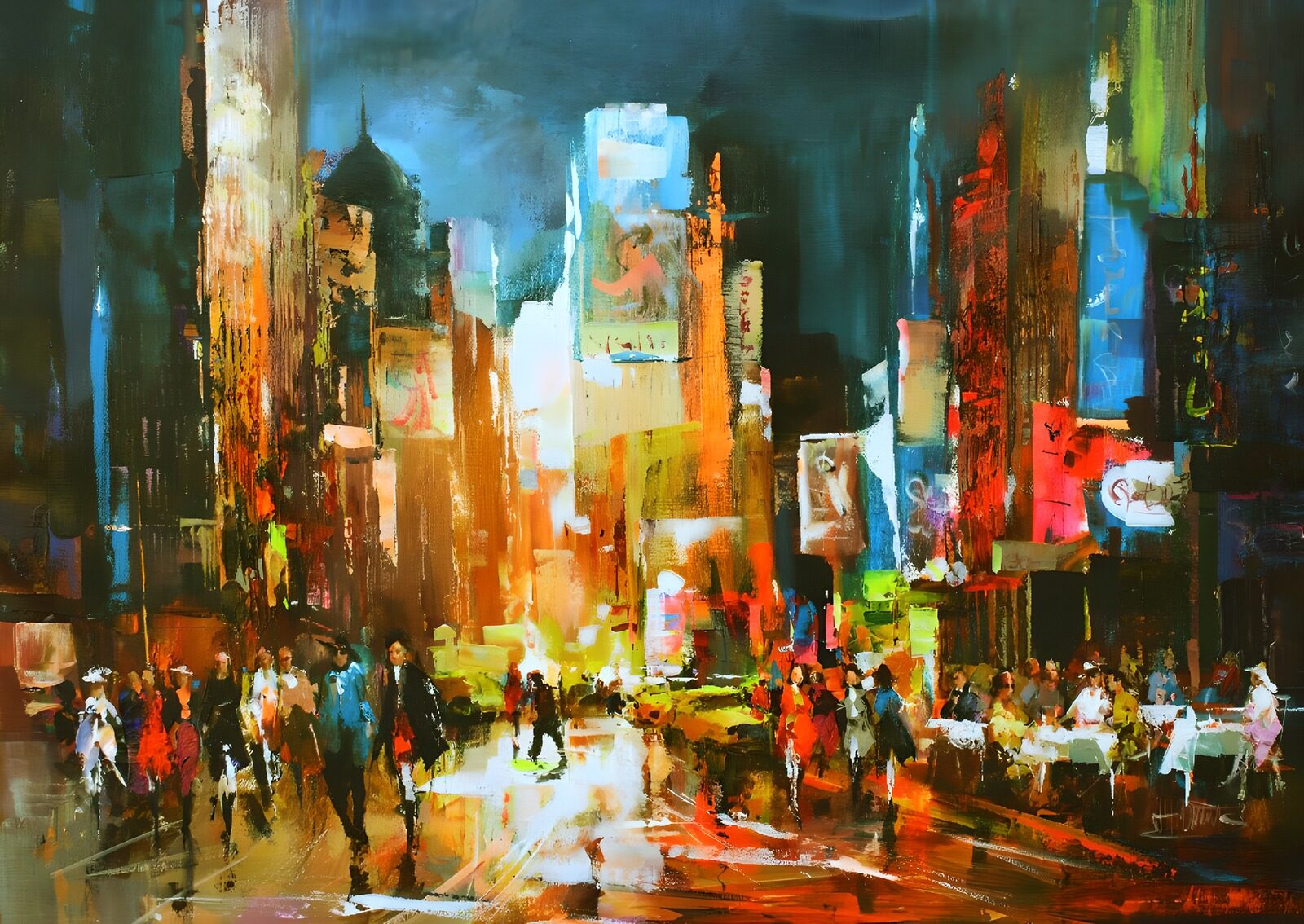 TPDE27253: Artist Impression von einer Metropole abends