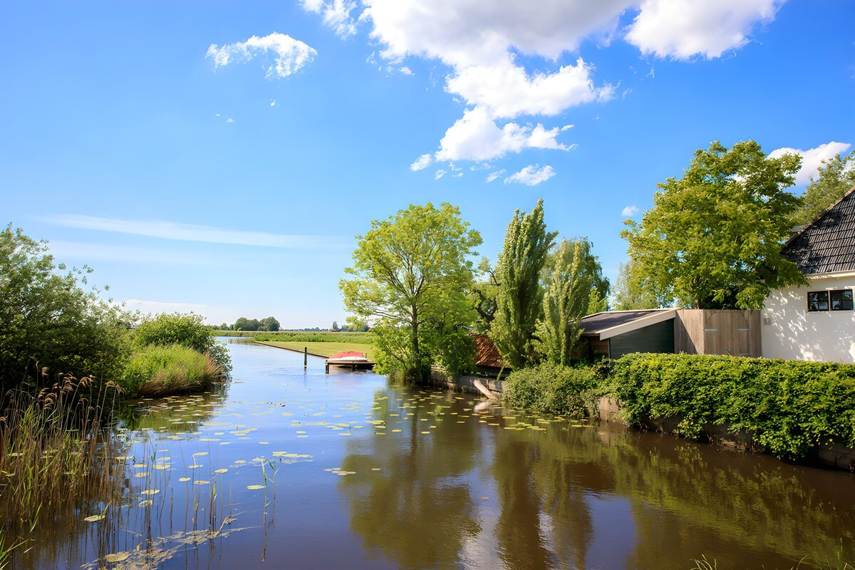 TPDE12793: Ruhiger Fluss unter strahlendem Himmel