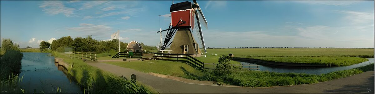 Wassermühle in einem Polder