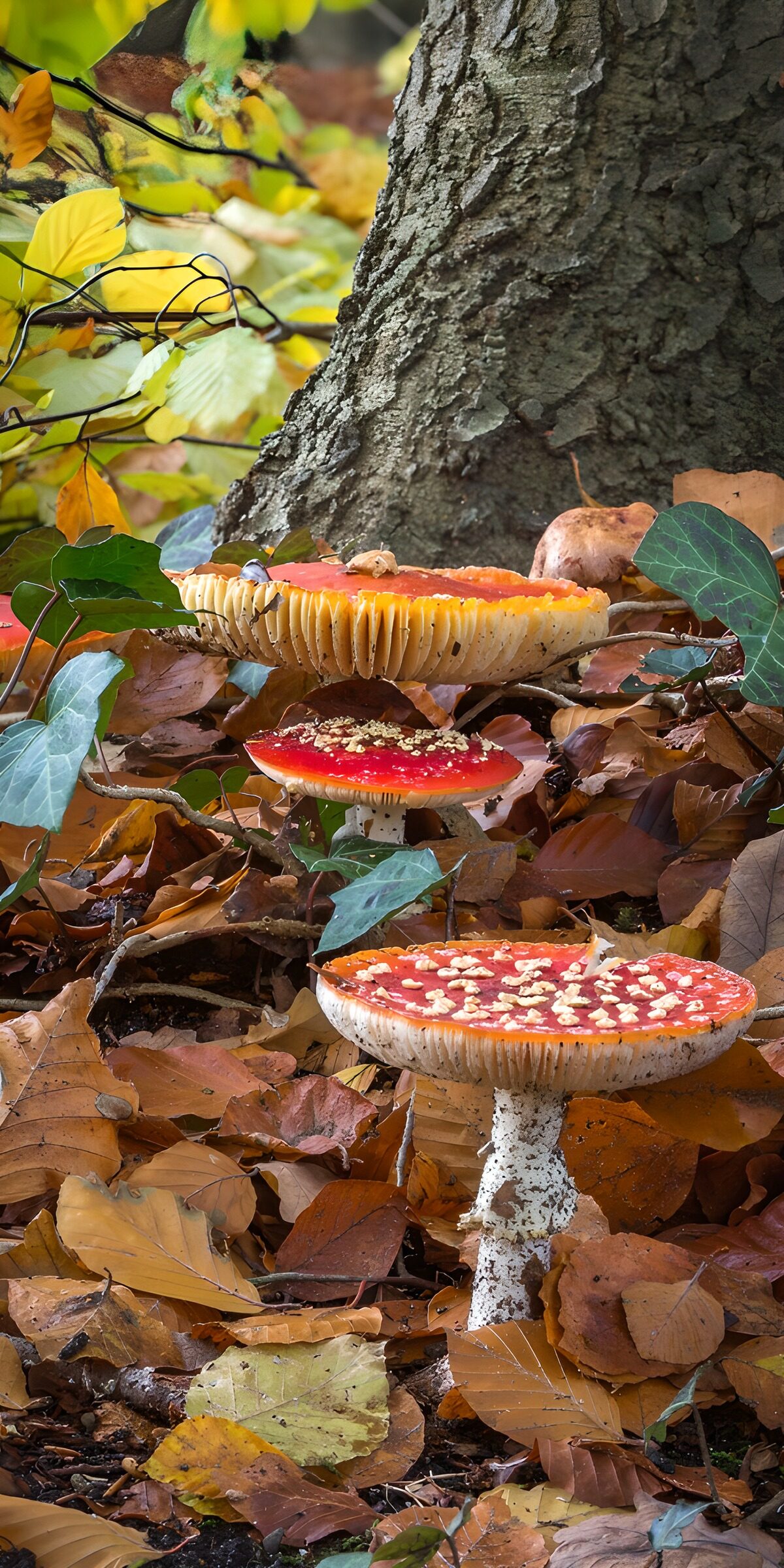 TPDE16553: Bunte Pilze im herbstlichen Wald