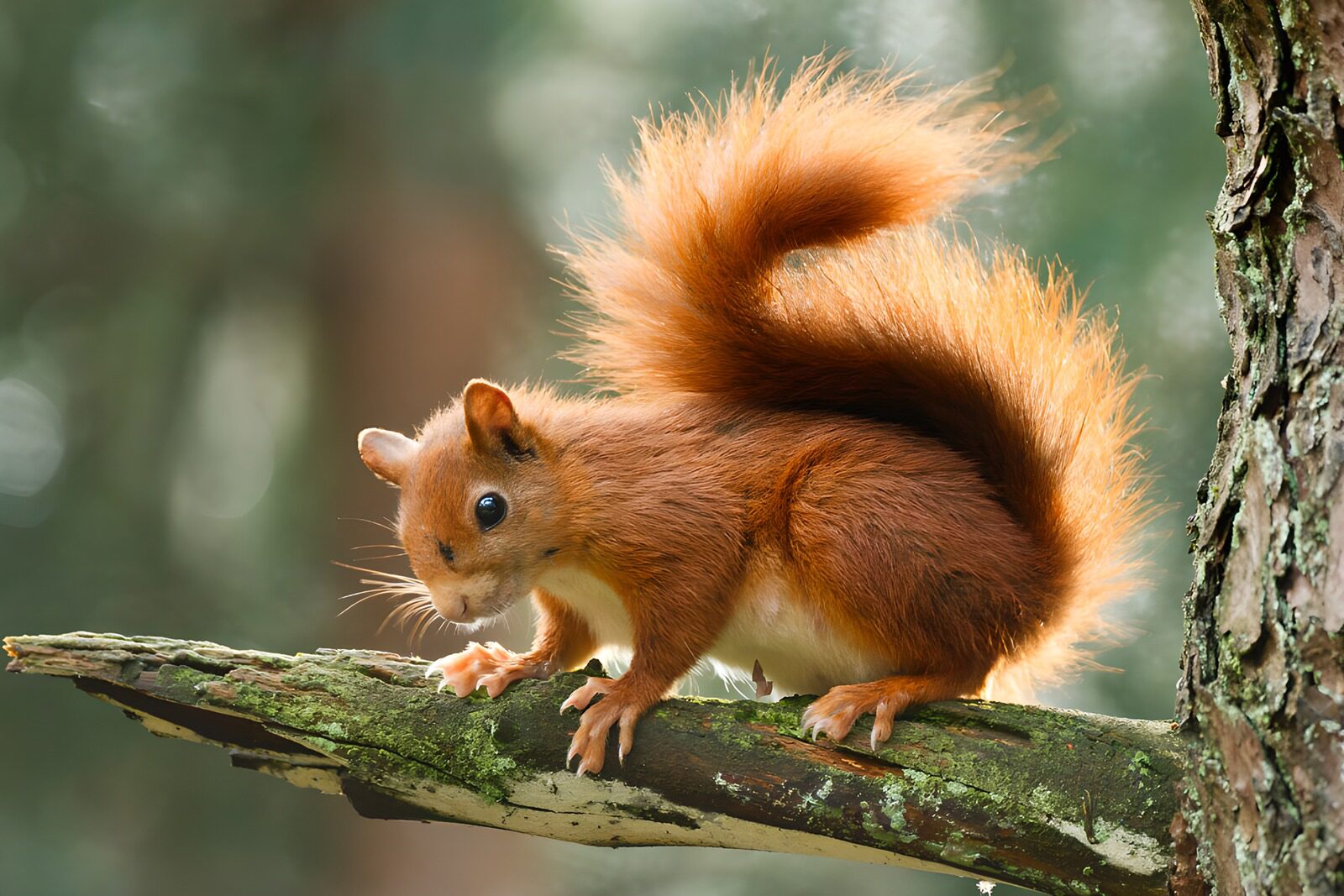 TPDE72257: Rotes Eichhörnchen auf einem Ast