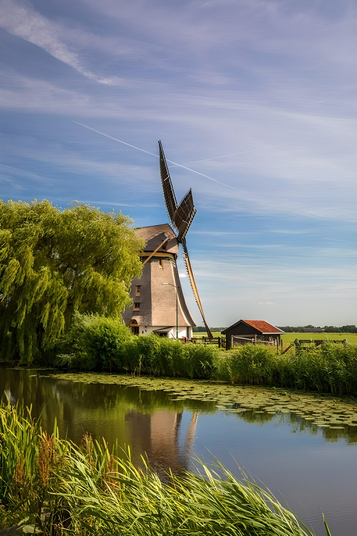 TPDE13069: Windmühle im malerischen Landschaft