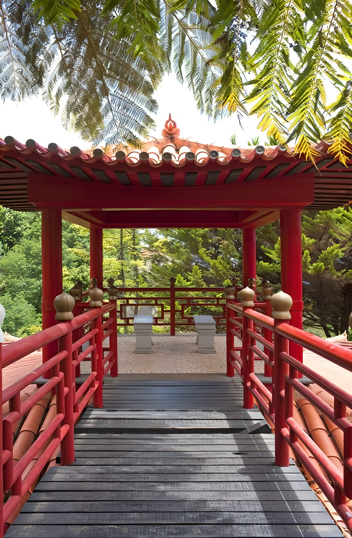 TPDE35317: Zen-Garten mit roter Pagode