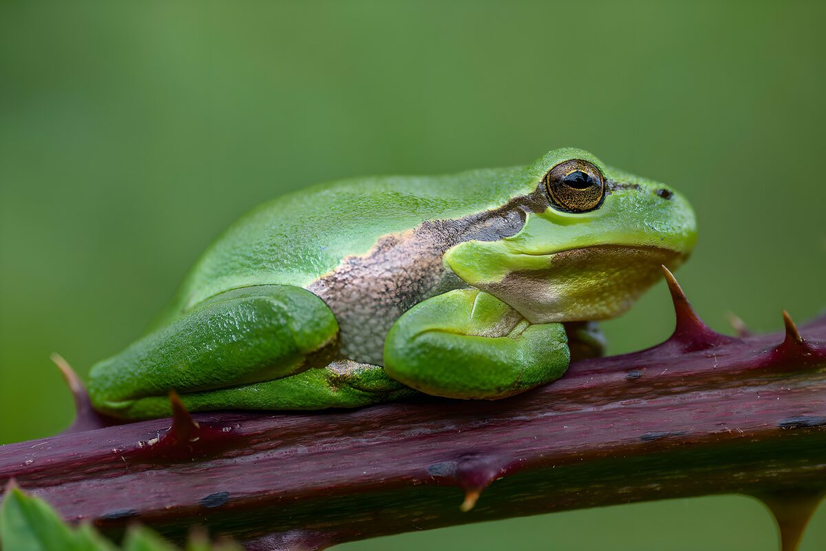 TPDE13911: Grüner Baumfrosch auf einem Zweig