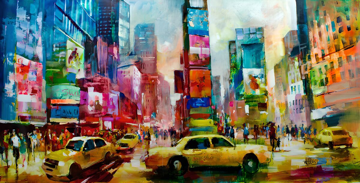 TPDE50736: Lebendige Stadtansicht von New York
