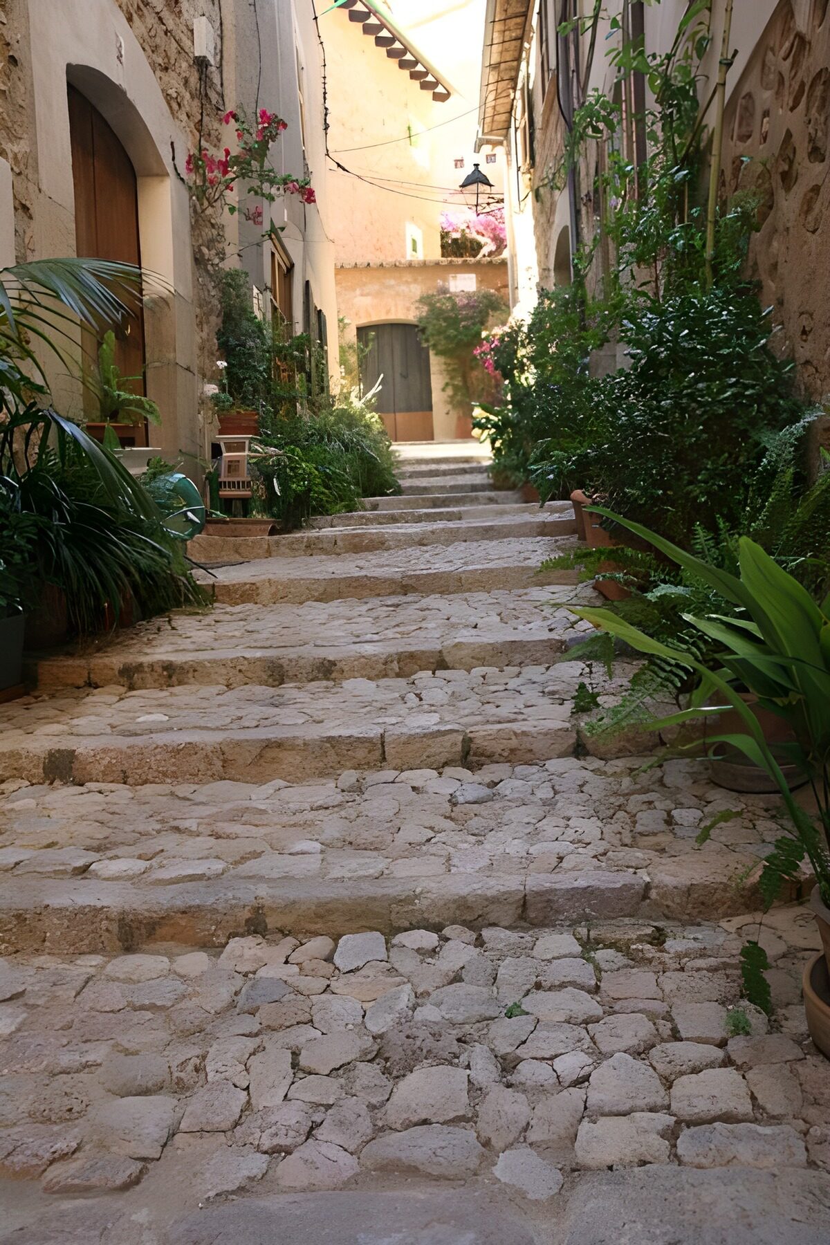 TPDE53313: Treppe hinauf durch schmale Gasse mit Häusern 5