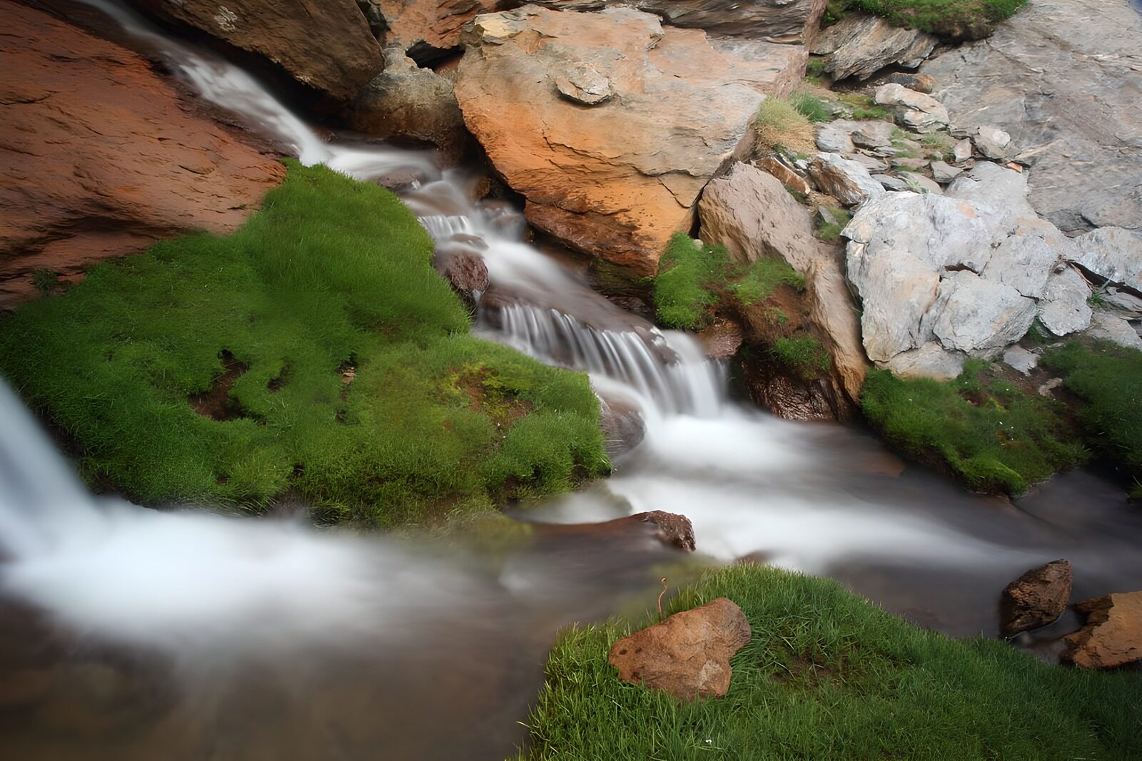 TPDE38475: Wasserfall zwischen hartem Gestein